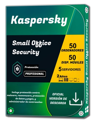 Kaspersky Small Office Security - 50 PCs - 50 Móviles - 5 Servidores Por 2 Años